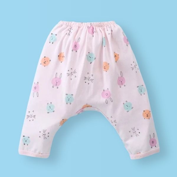Single Jersey Full Length Diaper Leggings Teddy & Car Print Pack of 3 -Green, Blue & Peach