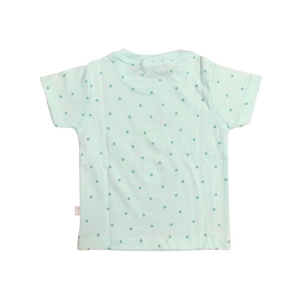 Stylish and Soft Pure Cotton Printed T-shirt with Matching Short Set - Turquoise