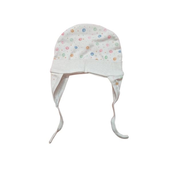 100% Cotton Printed Ear Cap Set of 3 - Mint, Peach and Cool Grey