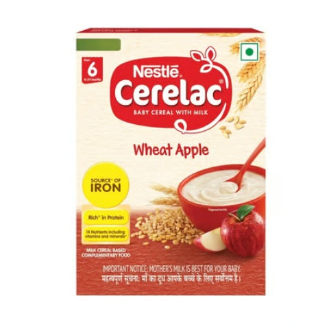 Nestle Cerelac With Milk, Wheat Apple Baby Cereal (From 6 to 24 Months)